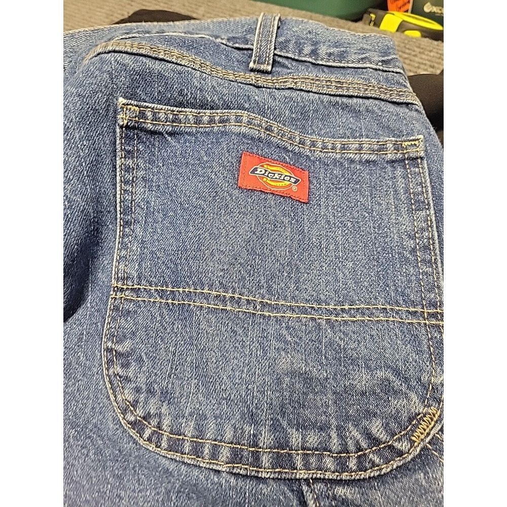 Dickies Mens 48 Carpenter Jean Shorts Blue Denim Cotton Casual Workwear Utility